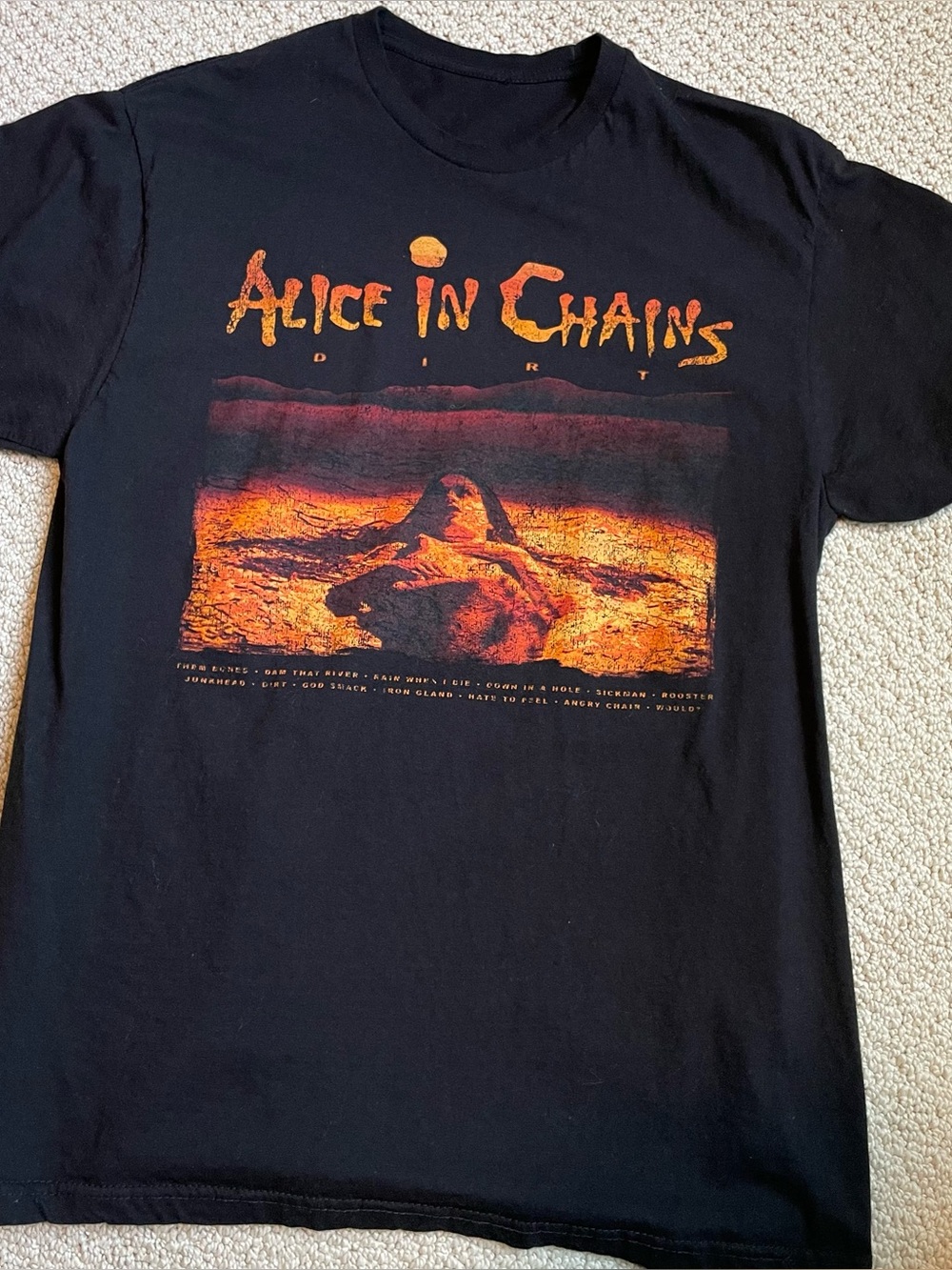 Men’s Black Graphic Alice In Chains Band T‑Shirt
